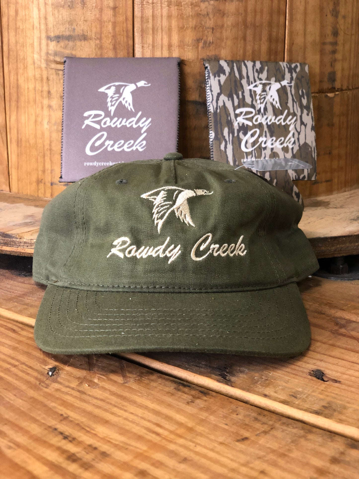 Green Canvas Duck Logo Cap
