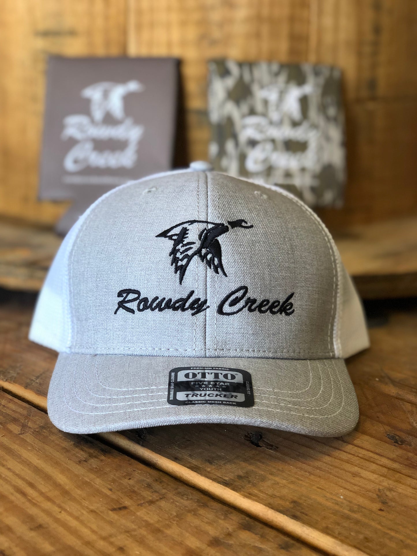 Youth grey/white duck mesh back