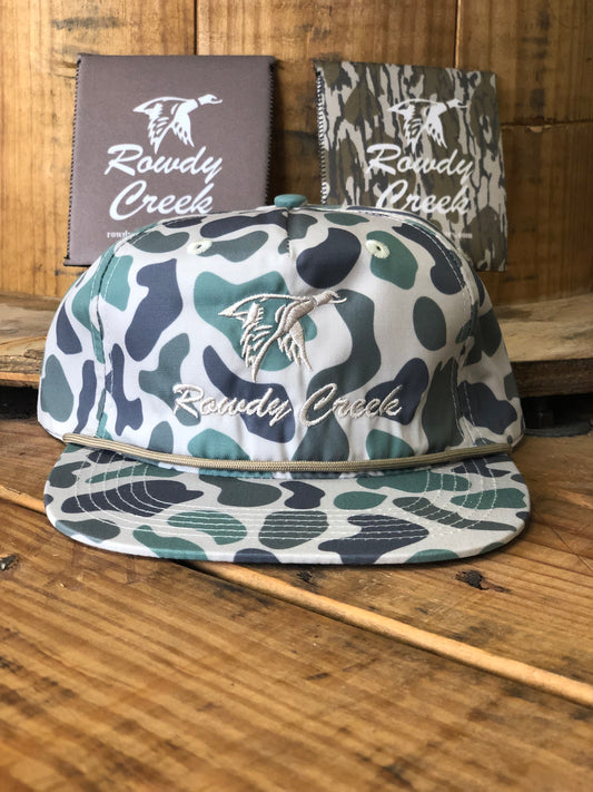 Green Camo Duck Logo Rope Hat