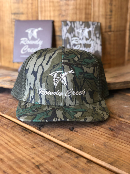 Green leaf duck mesh back hat