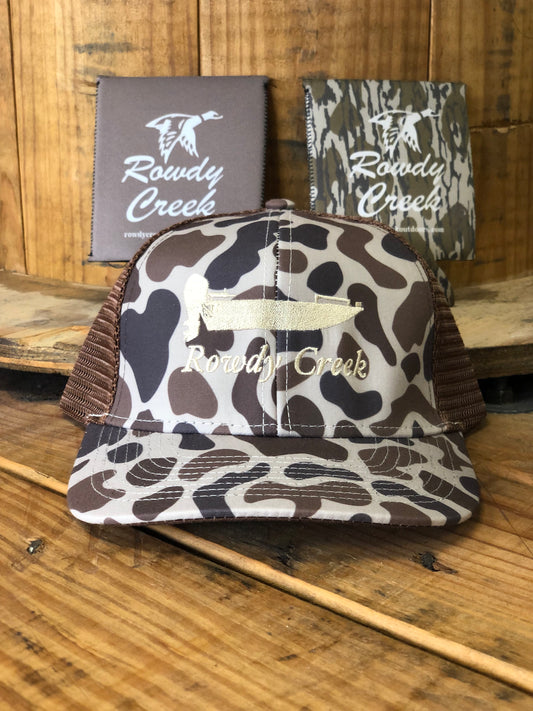 Brown Camo Boat Logo Snapback