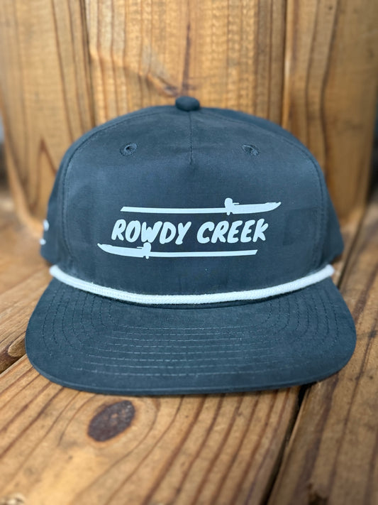 Grey double boat white rope hat