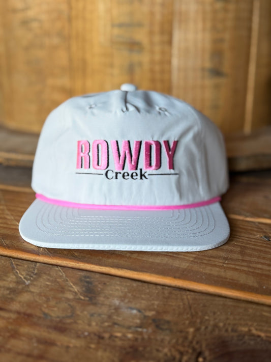 Light Grey/Pink ROWDY hat
