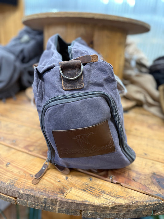 Lavender waxed canvas duffle