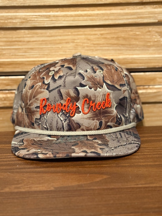 Real tree advantage orange Rowdy Creek hat