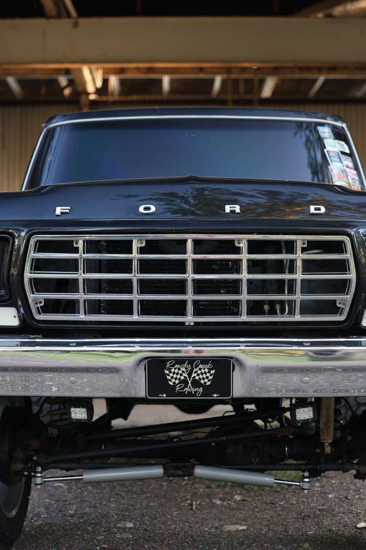 Black/Tan RC racing license plate